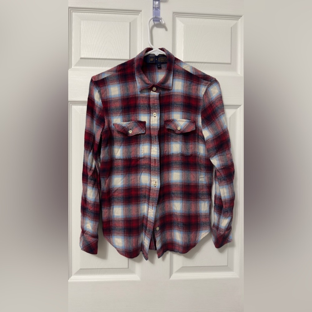 Pendleton Plaid Shirt - Red, Blue, and White